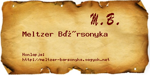 Meltzer Bársonyka névjegykártya